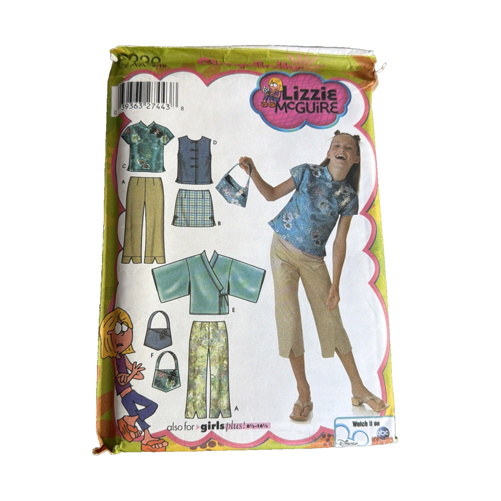 Simplicity 5220 Disney Lizzie McGuire girls clothing pattern size AA 8-16 Sewing